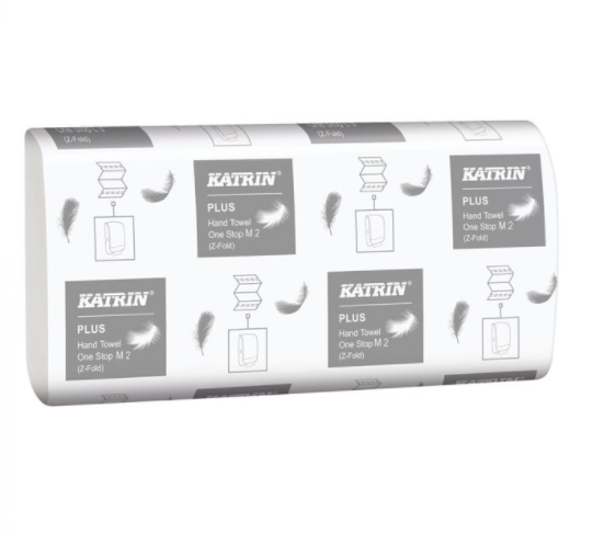 Katrin 87181 Plus 2ply White Z Fold Hand Towels (Narrow Fold) ‑ Case (21 x 135 Towels)