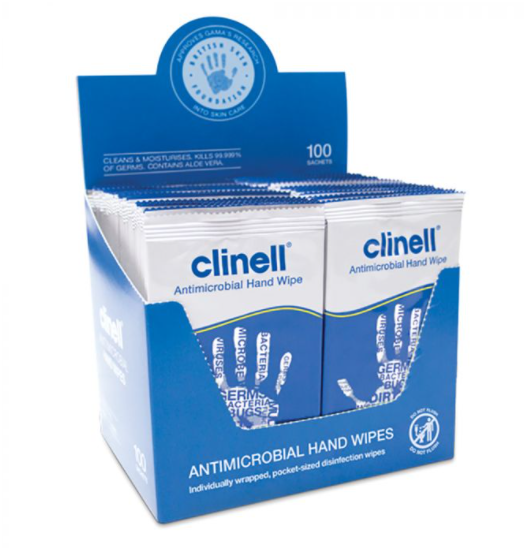 Clinell Antimicrobial Hand Wipes ‑ 100 Wipes